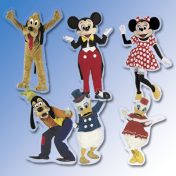 Image des personnages de Disney détourés transparent, respectivement : Pluto, Mickey, Minnie, Dingo, Donald Duck et Daisy Duck