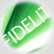 Mot fidelite en diagonale sur fond vert