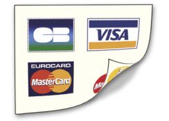 Adhésifs des logos des cartes CB, VISA MASTERCARD
