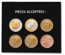 Adhésif de pièces acceptées avec toutes les pièces de monnaies